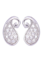 925 Sterling Silver Elegant Pair Of Small cz Stud