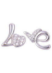 925 Sterling Silver Heart-Shaped Cubic Zirconia Studs Earrings