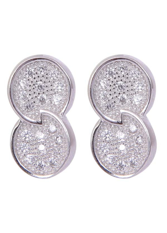 925 Sterling Silver Stylish Infinity Cubic Zircon Stud Earrings