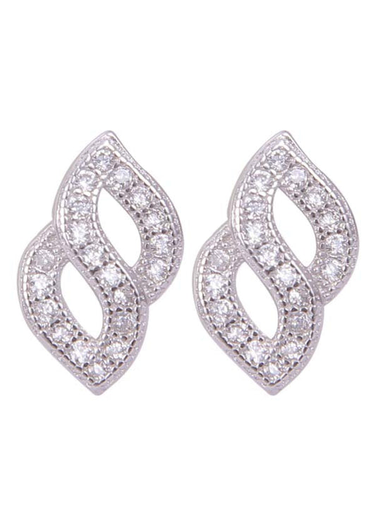 925 Sterling Silver Trendy Cubic Zircon Stud Earrings