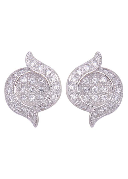 925 Sterling Silver Unique Pair of Cubic Zircon Stud