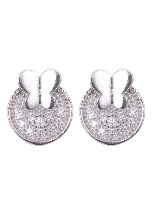 925 Sterling Silver Designer Cubic Zircon Stud Earrings