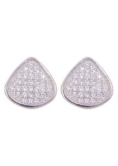 925 Sterling Silver Unique Pair of Triangle Shape Cubic Zircon Studs