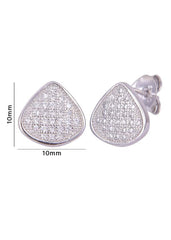 925 Sterling Silver Unique Pair of Triangle Shape Cubic Zircon Studs