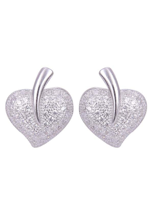 925 Sterling Silver Naughty Heart-Shaped Cubic Zircon Stud