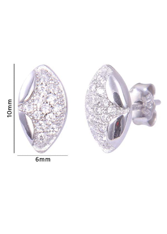 925 Sterling Silver Designer and Trendy Oval Shape Cz Studs