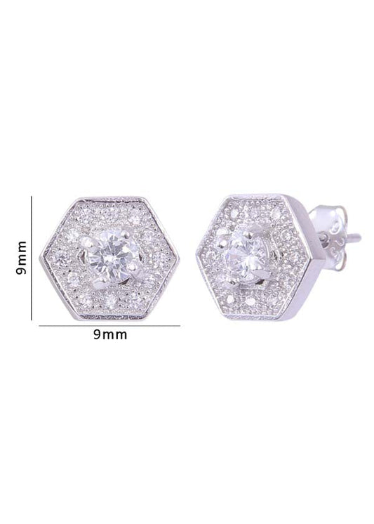 925 Sterling Silver Lovely Pair of Cz studs