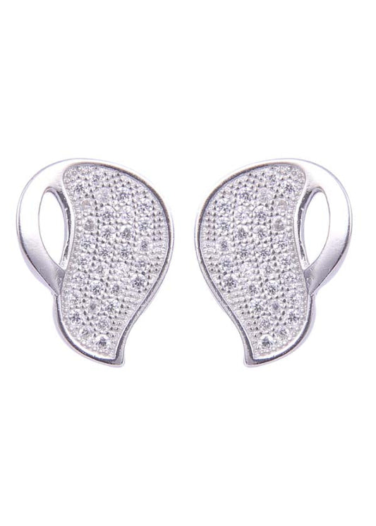 925 Sterling Silver Lovely Pair Of Cz Studs