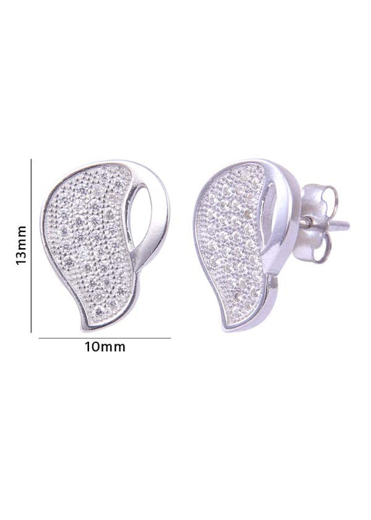 925 Sterling Silver Lovely Pair Of Cz Studs