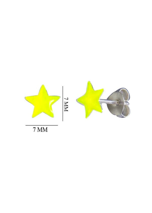 Yellow Star Sterling Silver Cute and Elegant Enamel Studs