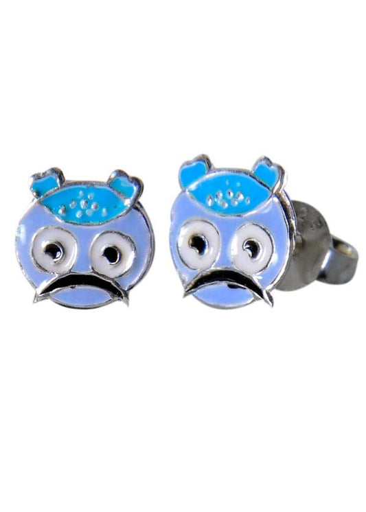 Pure 925 Sterling Silver Cute and Elegant Enamel Studs Earrings