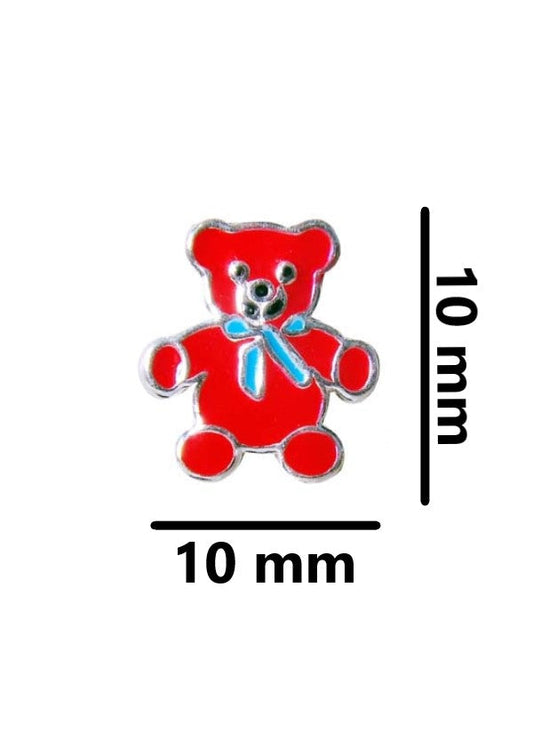 Elegant Enamel Red Teddy Studs