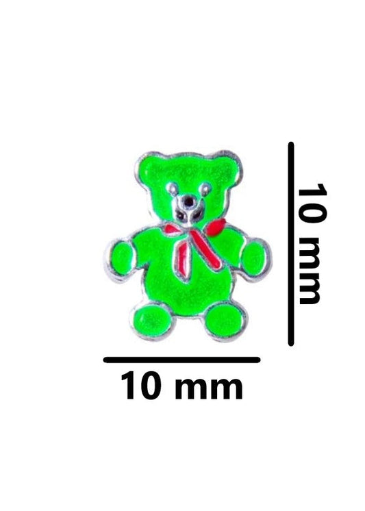Elegant Enamel Green Teddy Studs