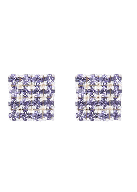 92.5 Sterling Silver Square Studs Earrings Unisex