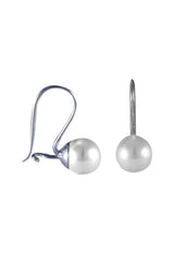 92.5 Sterling Silver Designer Pearl Sterling Silver Dangler Earrings
