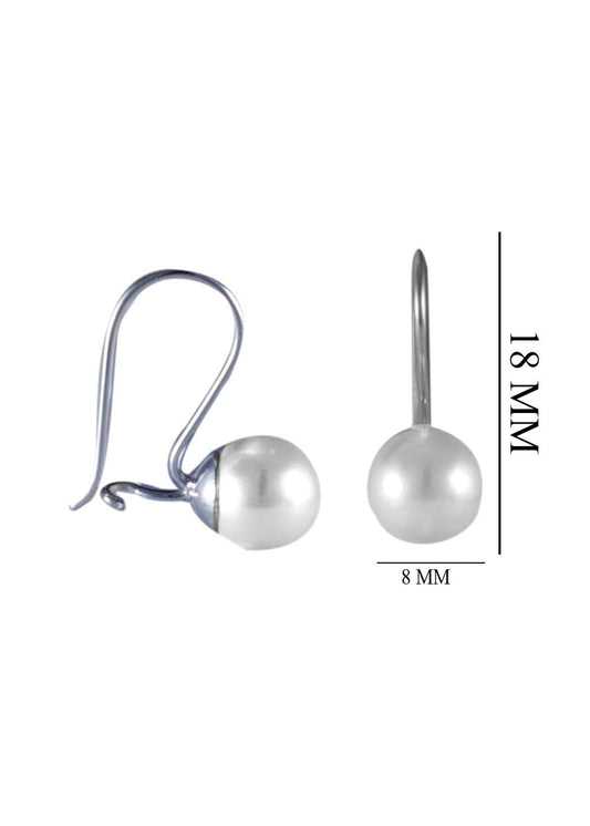 92.5 Sterling Silver Designer Pearl Sterling Silver Dangler Earrings