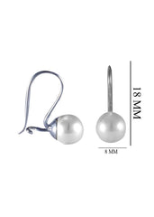 92.5 Sterling Silver Designer Pearl Sterling Silver Dangler Earrings