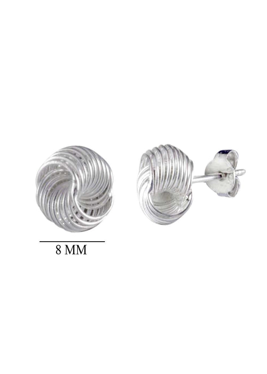Designer 92.5 Sterling Silver Twisted Knot stud Earrings for Kids