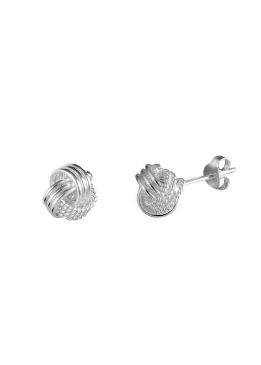 Designer 92.5 Sterling Silver Twisted Knot stud Earrings for Kids