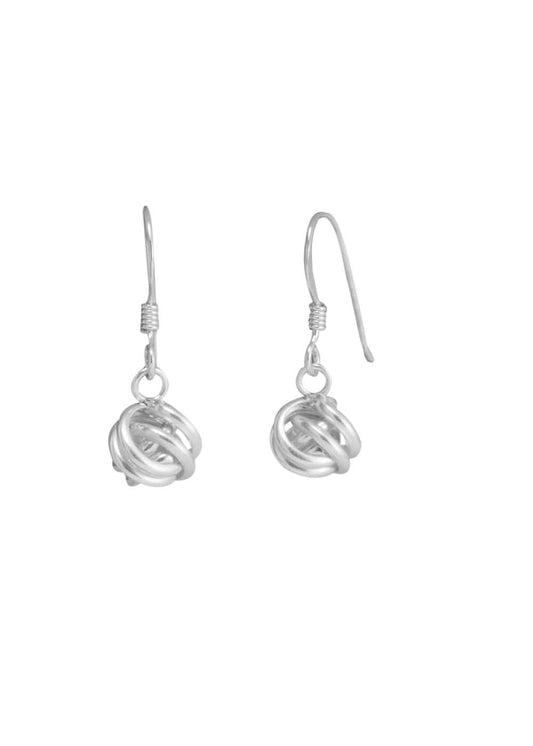 Sterling Silver Twisted Knot Drop Earrings