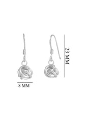 Sterling Silver Twisted Knot Drop Earrings