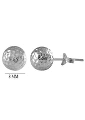 92.5 Sterling Silver Pair of 8mm Ball Studs Earrings