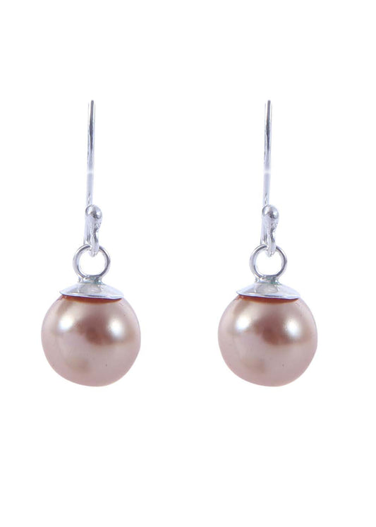 Pair of Golden colour Pearl Hangings with 92.5 Sterling Silver Ear Wire