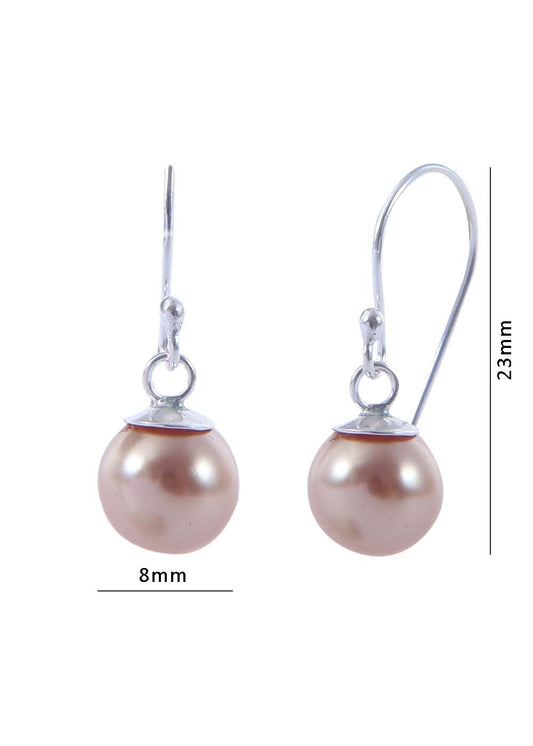 Pair of Golden colour Pearl Hangings with 92.5 Sterling Silver Ear Wire