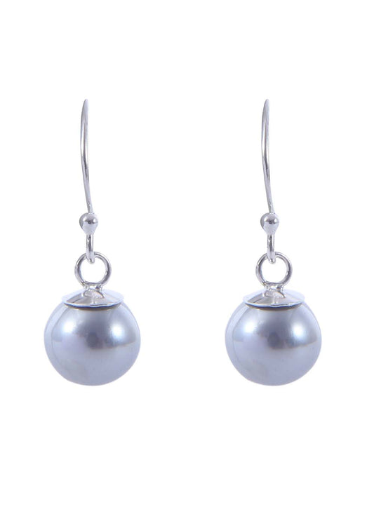 Pair of Silver colour Pearl Hangings with 92.5 Sterling Silver Ear Wire