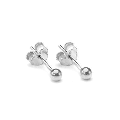 925 Sterling Silver Piercing 3 mm Hollow Ball Stud Unisex Earrings