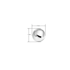 925 Sterling Silver Piercing 3 mm Hollow Ball Stud Unisex Earrings