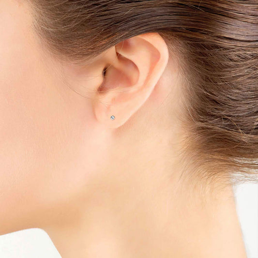 925 Sterling Silver Piercing 3 mm Hollow Ball Stud Unisex Earrings