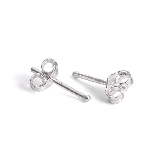 925 Sterling Silver Piercing 1 mm Hollow Ball Stud Unisex Earrings