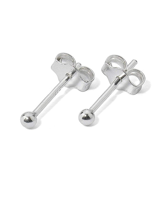 925 Sterling Silver Piercing 2 mm Hollow Ball Stud Unisex Earrings