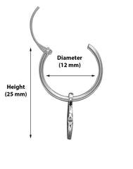 12 mm Hoop with love Heart Hangings in 92.5 Sterling Silver