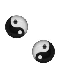 Ying Yang Studs in 92.5 Sterling Silver