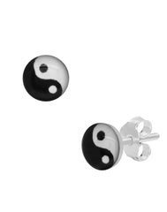 Abhooshan small pair of Ying Yang Studs in 92.5 Sterling Silver