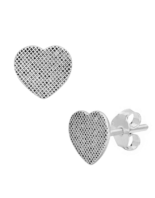 Love Heart Studs in 92.5 Sterling Silver