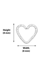 Love Heart Self Design Studs in 92.5 Sterling Silver