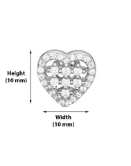 Love Heart Studs in 92.5 Sterling Silver and CZ stones