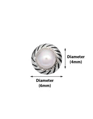 Trendy Studs in 92.5 Sterling Silver and Pearl