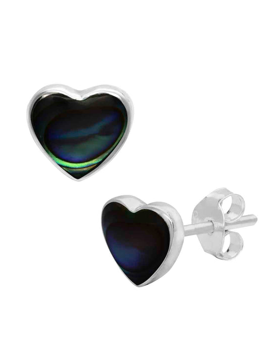 Designer Love Heart Blue Studs in 92.5 Sterling Silver