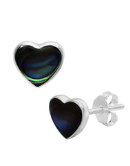 Designer Love Heart Blue Studs in 92.5 Sterling Silver