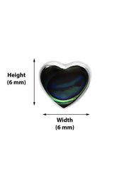 Designer Love Heart Blue Studs in 92.5 Sterling Silver