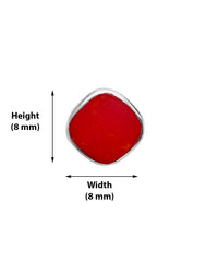 Designer Red Studs in 92.5 Sterling Silver in Mother of Pearl