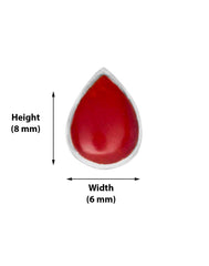 Designer Red Pear Shape Studs in 92.5 Sterling Silver