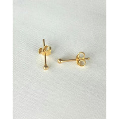 2 mm Gold Plated Piercing Ball 925 Silver Stud Earrings