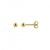 3 mm Gold Plated Piercing Ball 925 Silver Stud Earrings