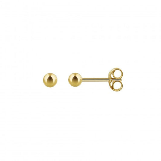 3 mm Gold Plated Piercing Ball 925 Silver Stud Earrings