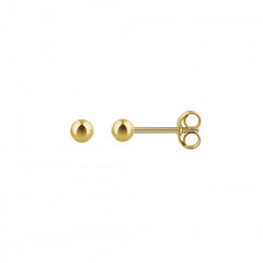 3 mm Gold Plated Piercing Ball 925 Silver Stud Earrings